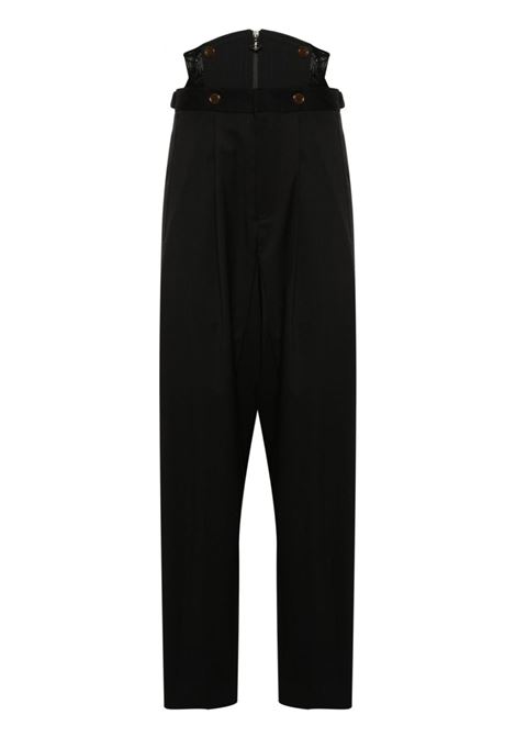 Pantaloni con corsetto macca in nero - donna VIVIENNE WESTWOOD | 1F01000LW00QNN401